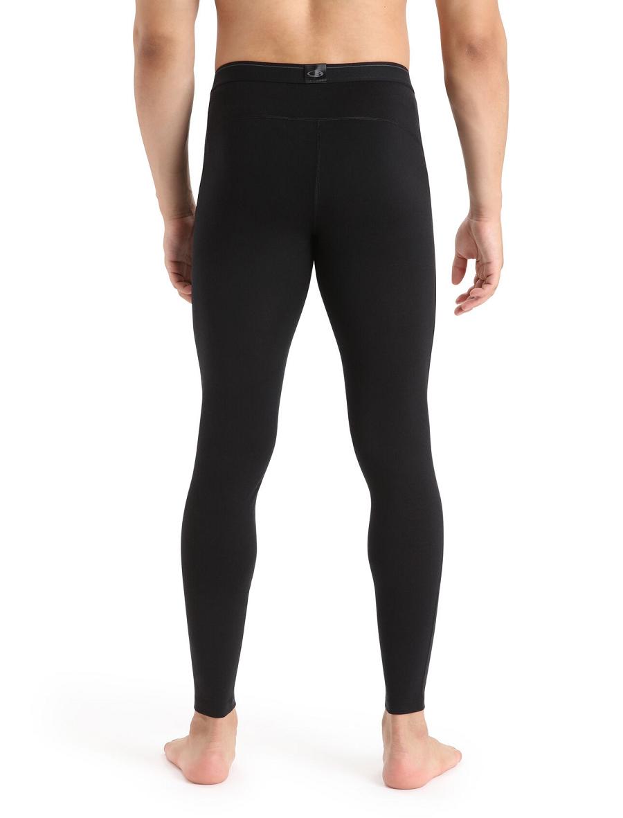 Black Icebreaker Merino 200 Oasis with Fly Men's Leggings | AU 1134MQZA